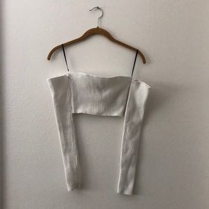 Forever 21 strapless crop top long sleeve